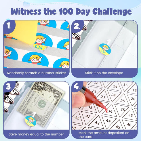 100 Envelopes Money Saving Challenge, 100 Envelope Challenge Binder, A5 Budget Planner Book to Save $5,050, Savings Challenges Budget Book Binder ...