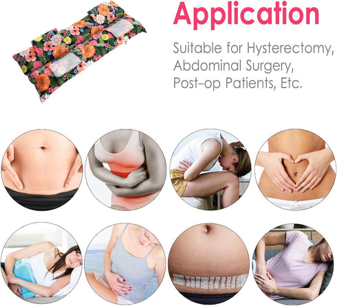 Hysterectomy Pillow Abdominal Surgery Seatbelt Pillows with Pocket Myomectomy Comfort Cushion for Belly Incision Tummy Tuck C-Section Recovery Gif...