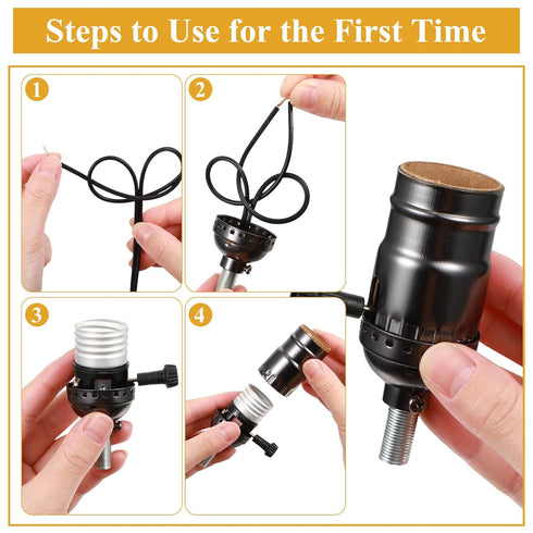 Honoson Lamp Kit for Repair Lamp Replacement for Table Lamps with 3 Way Socket Lamp Repair Kit Rewire Finish Kit Lamp Wiring Parts for Antique DIY...