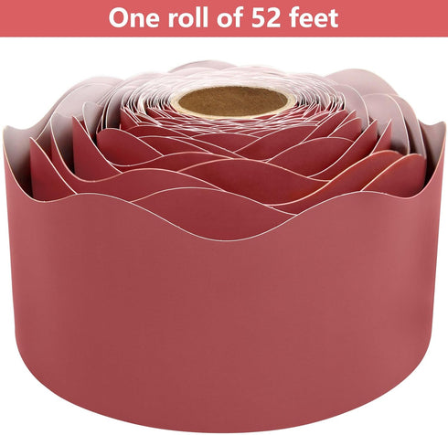 Deep Rose Bulletin Board Border Scalloped Border Trim for Classroom 52ft One Roll...