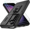 Janmitta Compatible with Galaxy S24+ Plus Case Built in Slide Camera Lens Cover+Screen Protector+Finger Ring Holder Kickstand,Heavy Duty Shockproo...