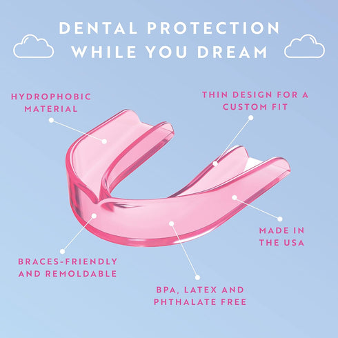 Protect The Crown Night Guard 2 Pack - Mouthguard for Teeth Grinding & Clenching, Professional Mouth Guard for Light and Heavy Grinding (Pink)...