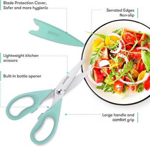 Kitchen Shears, iBayam Kitchen Scissors All Purpose Heavy Duty Meat Scissors Poultry Shears, Dishwasher Safe Food Cooking Scissors Stainless Steel...