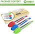 Small Tongs with Silicone Tips 7-Inch Mini Serving Tongs, Set of 3 (Red Blue Green)...