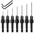 7 Pack Countersink Drill Bits Set, Wood Drill Countersink Counterbore 3in1, Three 82-Degree Chamfer Cutters, M2 Counterbore Cutting Depth Adjustab...