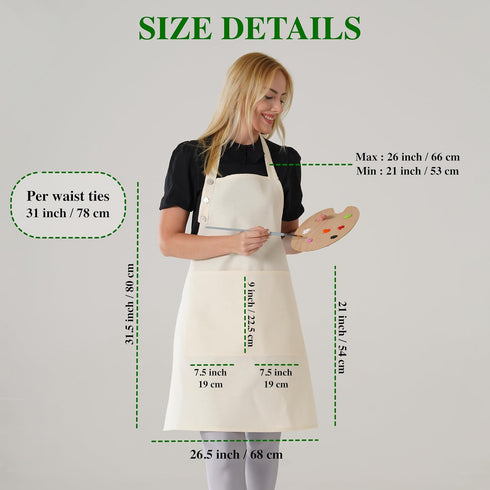 Kitchen Apron Waterdrop Resistant Cotton Apron with adjustable Aprons for Women with Pockets 10 Color option Cooking Powder Pink Apron (Powder Pin...
