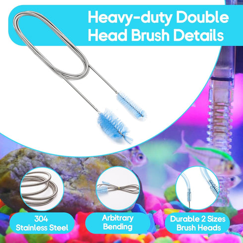 13PCS Tube Pipe Cleaners Brush Kit, COITEK 16.3-inch 1P Long Handle Brush, 8.2-inch 10PCS Different Diameters Brushes, 65in 1P Flexible Double End...
