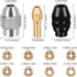 10Pcs Drill Chuck Collet Set for Dremel, 1/32 "to 1/8" Replacement Brass Quick Rotating Drill Nut Replacement 4485 4486 Keyless Drill Bit Chuck Ha...