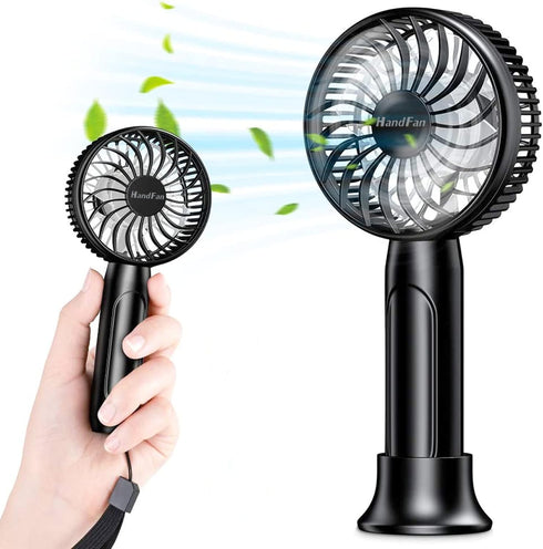 HandFan Mini Portable Handheld Fan, 3-Speeds USB Rechargeable Pocket Fan with Natural Wind Mode, Small Desk Fan for Travel Office Hot Flashes Outd...