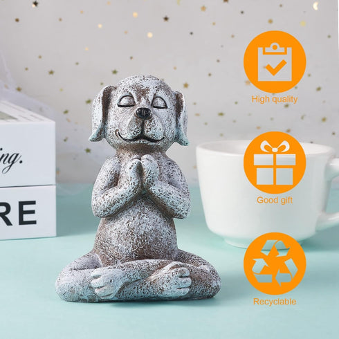 Meditation Dog Statue Dachshund Statue Garden Decor Resin Zen Dog Buddha Meditation Yoga Collectibles for Patio, Terrace, Lawn and Outdoor Garden ...