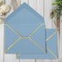 Whaline 50Pcs A7 Invitation Envelopes with Gold Border Dusty Blue Greeting Card Envelopes V-Flap Envelopes Gift Card Sleeves for Mailing Envelopes...