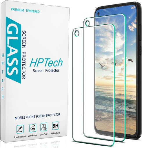 HPTech (2-Pack) Compatible for Moto G Power 2021 Tempered Glass Screen Protector, 9H Hardness, Cutout Camera Hole, HD Clear Case Friendly...