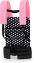 Bayer Design Dolls: Carrier - Black, Pink, Hearts - Accessory for Carrying Dolls Up to 18", Adjustable Shoulder Straps, Seat Belt, Kids Toy, Ages ...