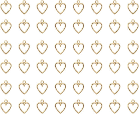 Ruwado 50 pcs Hollow Heart Charm Jewelry Making Kits for Jewelry Making 1.5 x 1.2 cm Cute Accessories for DIY Crafting Project Christmas Tree Déco...