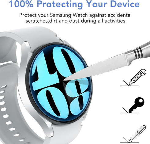SPGUARD [2Pack Galaxy Watch 6 44mm Screen Protector, Auto-alignment Installation Kit Accessories Tempered Glass Screen Protector for ONLY Samsung ...