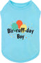 Fitwarm Birthday Boy Dog Shirt, Bir-ruff-day Boy Funny Dog Clothes for Small Dogs Boy, Pet Birthday Outfit, Cat Tshirt, 100% Breathable Cotton, Aq...