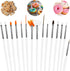 Aster 15Pcs Cake Decorating Brushes, Cake Painting Brushes Kit Food Safe Paint Brushes Multiple Function Cookie Brushes Fondant Sugar DIY Tool Set...
