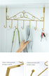 eywlwaar Gold Over The Door Hooks 7 Hanger Rack Heavy Decorative Metal Rack for Home Use Hats Coats Key Bag Clothes Scarfs Hooks (Golden)...