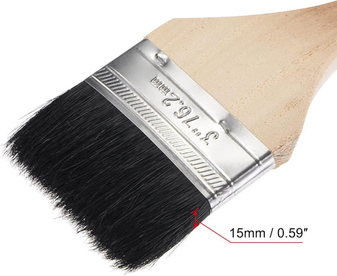 uxcell Bent Radiator Paint Brush 17" Length 3" Width Bristle with Long Wood Handle for Wall Treatment Black 4Pcs...