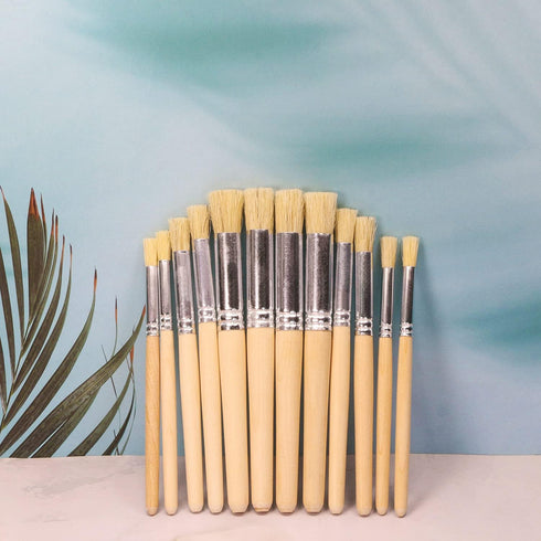 Wooden Stencil Brush Penta Angel Natural Bristle Wood Template Art Paint Brushes for Acrylic Oil Watercolor Painting on Wall Paper and Crafts Proj...
