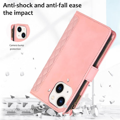 Asuwish Phone Case for iPhone 13 6.1 inch Wallet Cover with Tempered Glass Screen Protector and Wrist Strap Flip Zipper Card Holder Cell iPhone13 ...