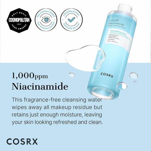COSRX Low pH Niacinamide Micellar Cleansing Water (13.52fl.oz/400ml)...