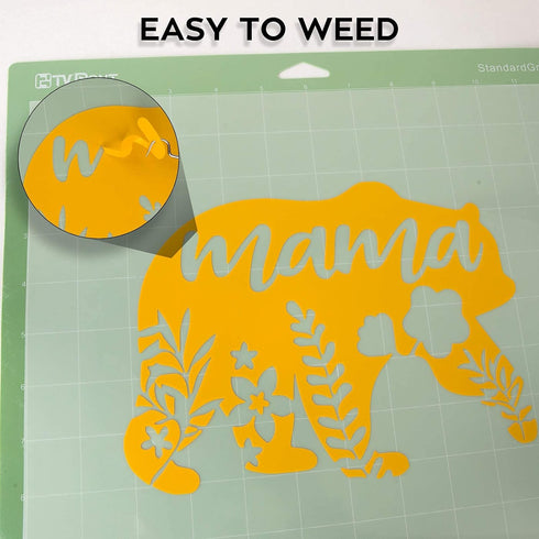 HTVRONT Yellow Permanent Vinyl - 12 Pack for Cutting Machine - 10 Sheets 12" x 12"& 2 Transfer Tape Sheets - Glossy...