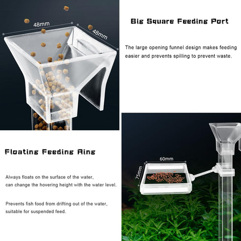 Aquarium Fish Shrimp Feeding Dish Set, Transparent Shrimp Feeding Tube, Fish Tank Feeding Supplies with Feeding Ring Cleaning Brush Aquarium Fish ...