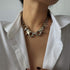 YERTTER Large Buckle Choker Necklaces for Women Sliver Color Metal Chunky Chain Necklace Bohemian Fashion Jewelry For Women Man...