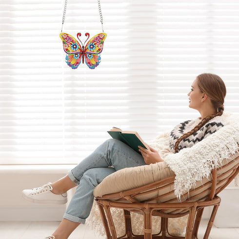 Tontut Diamond Painting Kits Hanging Decoration, Butterfly Diamond Art Painting, DIY Special Shape Diamond Crafts Wall Garden Decoration, Gifts...