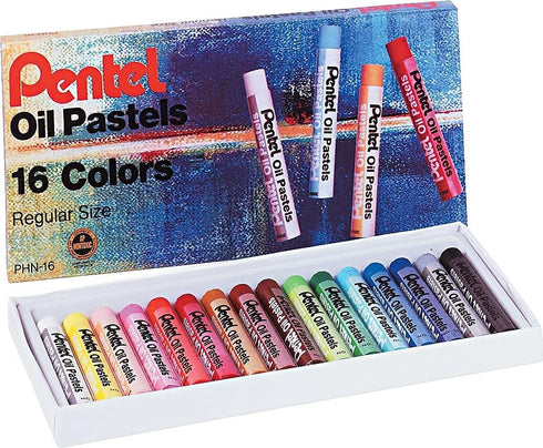 Pentel Arts Oil Pastels Set - 16 Vibrant Colors...