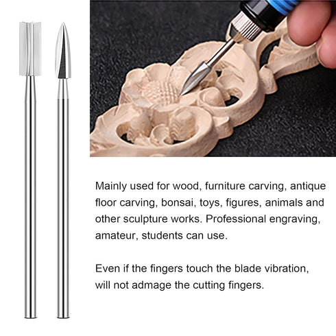 10Pcs Wood Engraving Drill Bit, 2.35mm Shank Milling Cutter Electric Carving Set Tools Polishing Carving Hand Tools...
