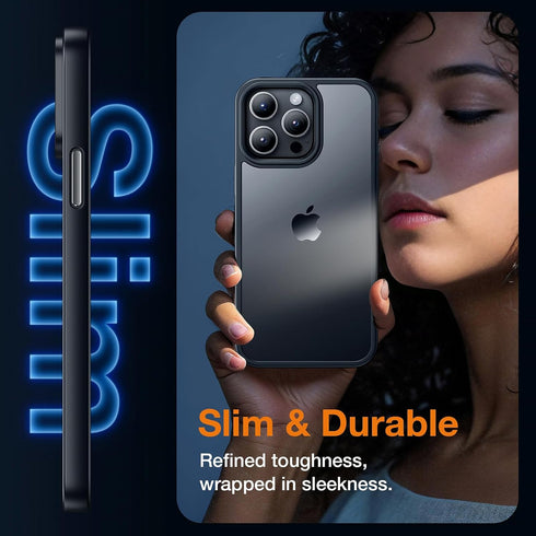 for iPhone 15 Pro Phone Case, Shockproof for iPhone 15 Pro Case, Military Grade Drop Protection, Protective Hard Back Slim Translucent Case for iP...
