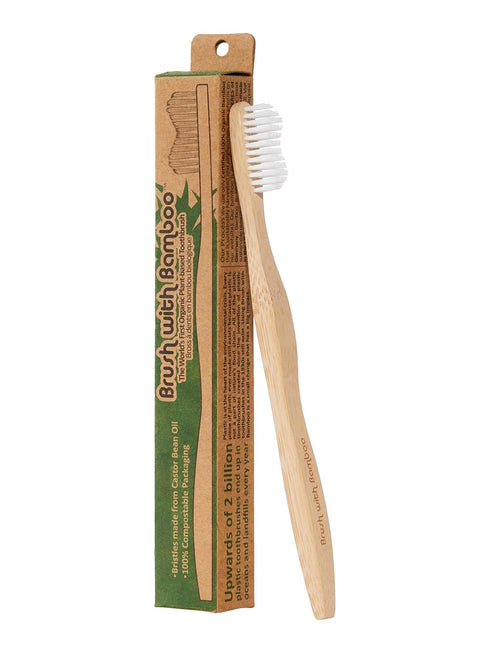 Bamboo Toothbrush Adult/Kid Mixed Family 4-Pack...