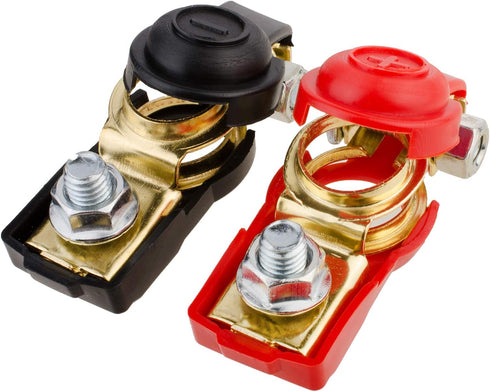 Battery Terminals,Car Battery Cable Terminal Clamps Connectors,Negative and Positive,Copper,Plastic Cover,Good Contact,Corrosion Resistance,1 Pair...