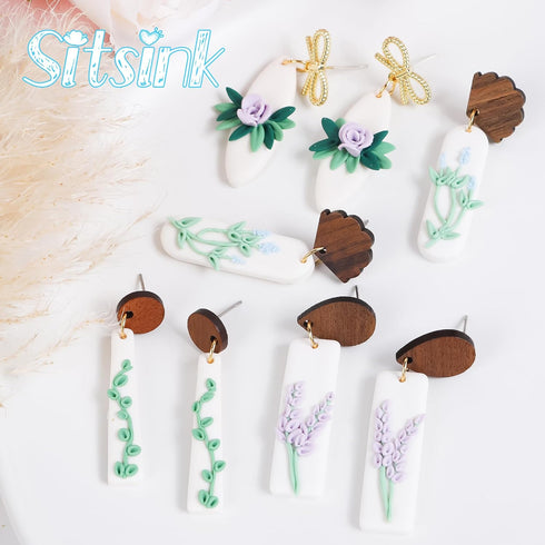 Sitsink Basic Polymer Clay Cutters -16 Pcs Dangle Clay Cutters for Polymer Clay Jewelry, Rectangle Polymer Clay Earring Cutters, Oval Clay Jewelry...
