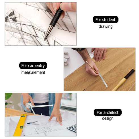 Outus Angle Protractor Angle Finder Ruler Two Arm Stainless Steel Protractor Woodworking Ruler Angle Measure Tool with 0-180 Degrees (30 cm/ 11.8 ...