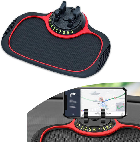1 PC Car Dashboard Protection Pad, Soft Waterproof PVC Anti-Slip Vehicle Mat with Temporary Parking Number, Universal Automotive Phone Holder Acce...