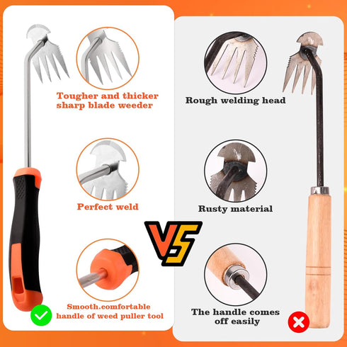 Weed Removal Tool?Portable Garden Weeder Tool?2024 New Manganese Steel Weed Puller Tool with Rubber Handle for Vegetable Gardening Garden Yard Far...