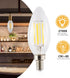 JONATHAN Y BLB-C35A-SET6 Vintage Non-Dimmable LED Edison Glass Bulbs, 4W, Equivalent 40W, E12 Base, 80+ CRI, C35 Warm White 2700K, 420 Lumens for ...