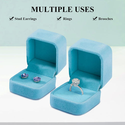 Parts Express 2 Pack Velvet Ring Boxes, Earring Pendant Jewelry Case, Ring Earrings Gift Boxes, Jewellry Display...