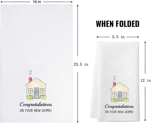 ZJXHPO New Home Kitchen Tea Towel Congratulations On Your New Home Dish Towel Housewarming Gift New Home Congratulation Gift (New Home towel)...
