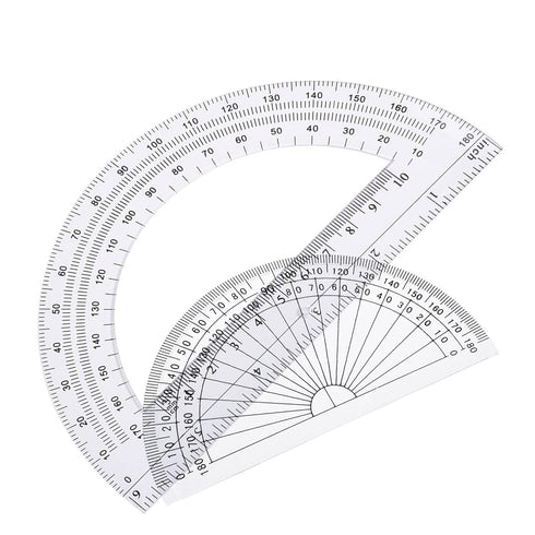 eBoot Plastic Protractor Protractor 180 Degrees, 4 Inch and 6 Inch, Clear, 2 Pieces...