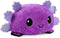 TeeTurtle - The Original Reversible Axolotl Plushie - Purple + Black - Cute Sensory Fidget Stuffed Animals That Show Your Mood 4 inch...