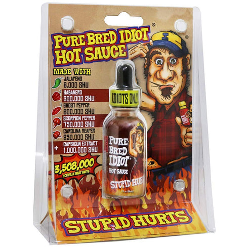 Premium Gourmet Idiot Hot Sauce - Ultimate Hottest Hot Sauce Gift - Try if you dare! (PureBred Idiot)...