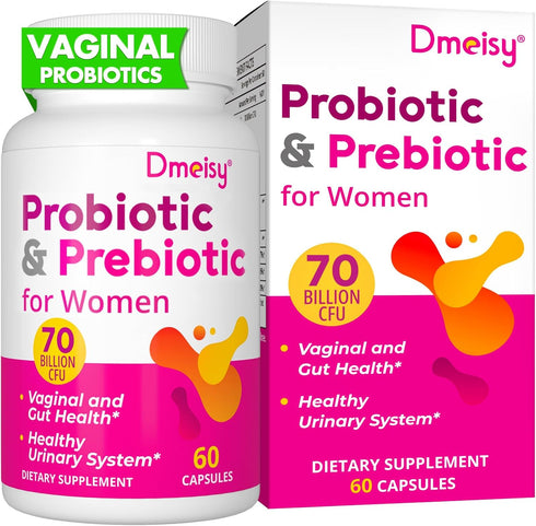 Vaginal Probiotics, 70 Billion CFU Probiotics for Women, & prebiotic & D-Mannose, 13-in-1 Womens Probiotic for Vaginal, Urinary, pH Balance, Immun...