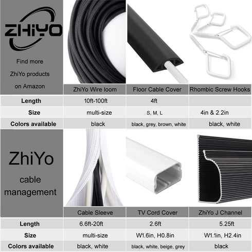 6.6ft - 4/5 inch White Cable Sleeve, Cable Organizer for Desk PC TV Computer, Wire Protector Cable Wrap Cover, Cord Management for Home Office...