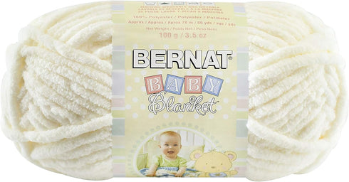 Bernat Baby Blanket Yarn, 3.5 oz, Gauge 6 Super Bulky, Vanilla...