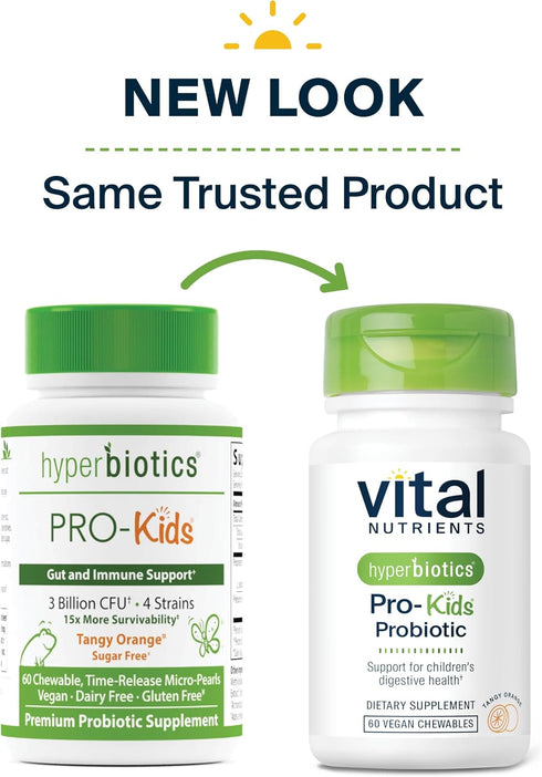Hyperbiotics Vital Nutrients Pro Kids Probiotic | Allergen-Free Toddler Probiotics for Kids | Targeted Immune, Gut, and Digestive Health | Sugar-F...