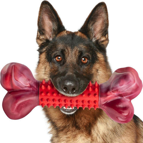 Apasiri Tough Dog Toys for Aggressive Chewers Large Breed, Chew Toys, Bones Made with Nylon and Rubber, Big Indestructible Toy, Medium Puppy Teeth...